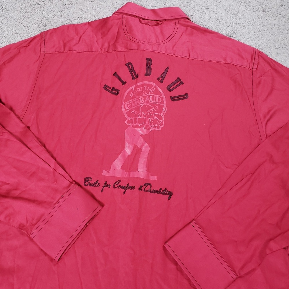 NEW VTG Marithe‎ Francois Girbaud Shirt Men XXL Red Embroidered Y2K Rockabilly